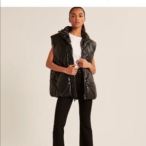 Abercrombie oversized vegan leather vest